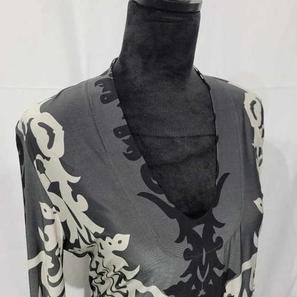 OLIAN Women's Gray Multi Monique Printed Maternity Tunic Q361601 Sz Large - Picture 3 of 9